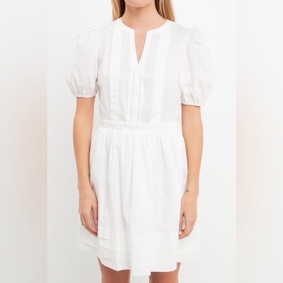English Factory White Puff Sleeve Dress - Picture 5 of 11
